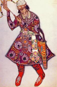 Leon Bakst : The firebird, michel fokine as tsarevitch